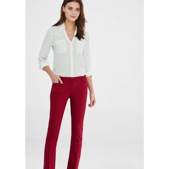 EXPRESS Red Lacquer Barely Boot Columnist Pant - Picture 5 of 7